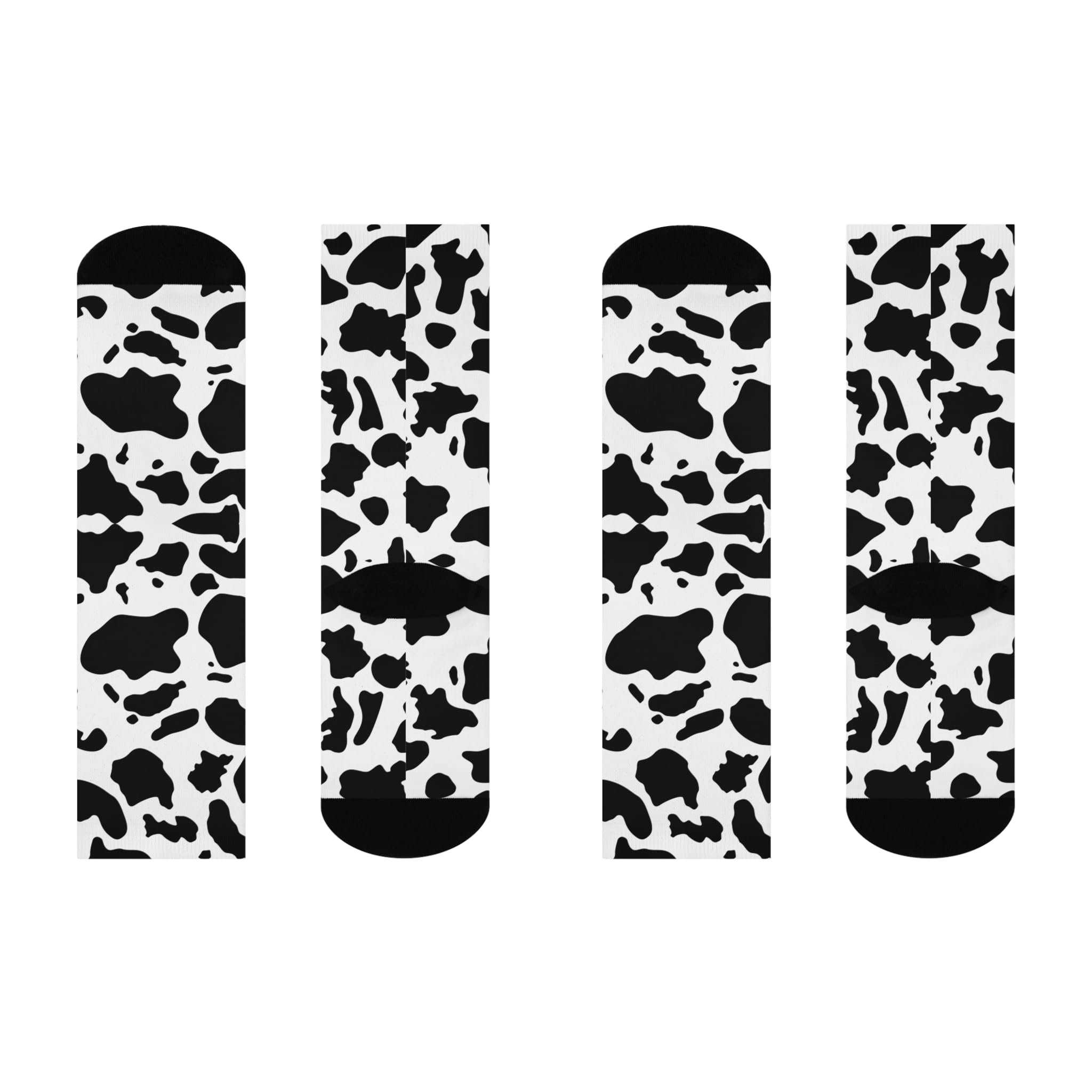 Cow Print Cushioned Crew Socks, Fun Fashion for Cozy Days, Gift for Animal Lovers