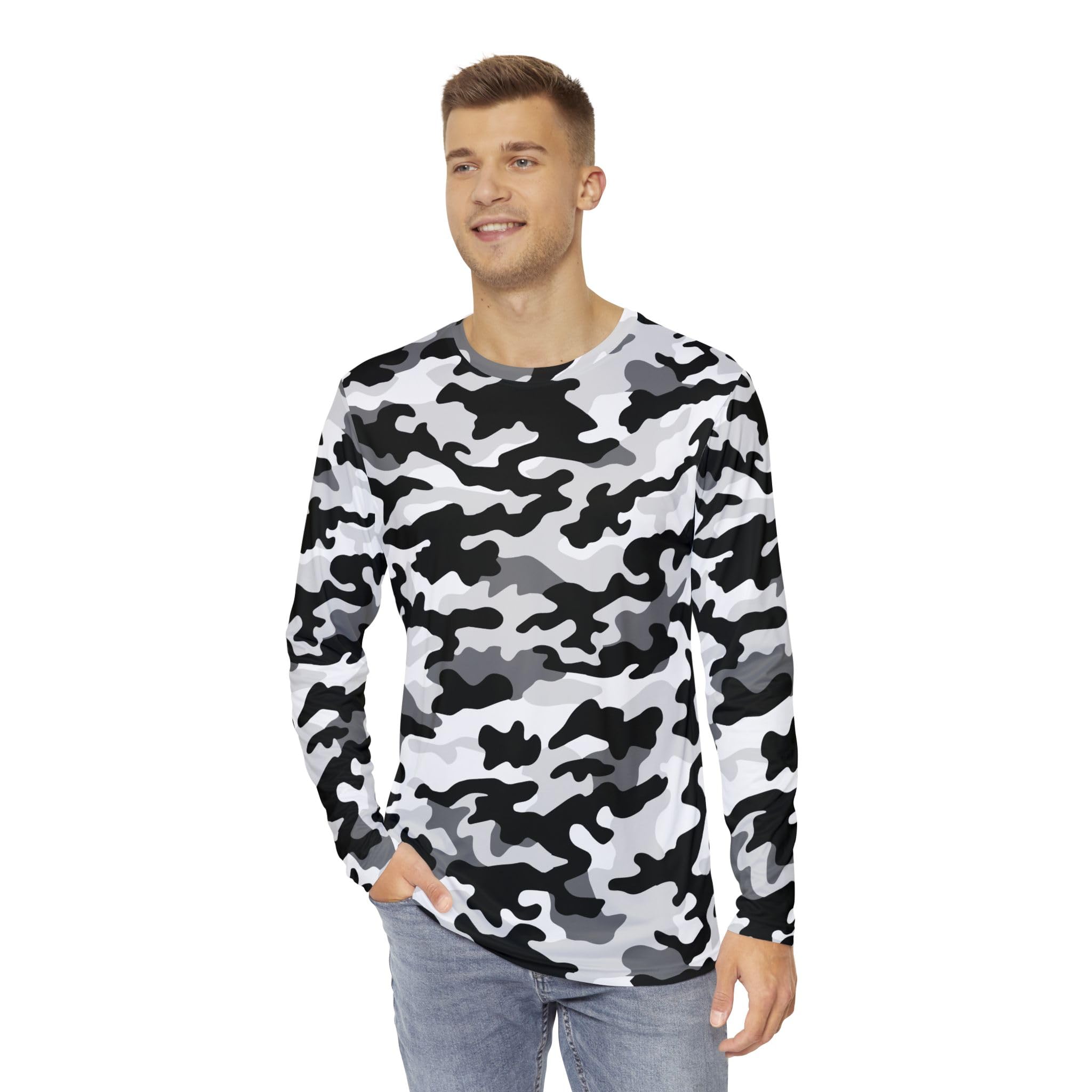Men's Camouflage Long Sleeve Shirt, Casual Wear, Outdoor Adventure, Hunting Apparel, Gift for Him, Street Style Top