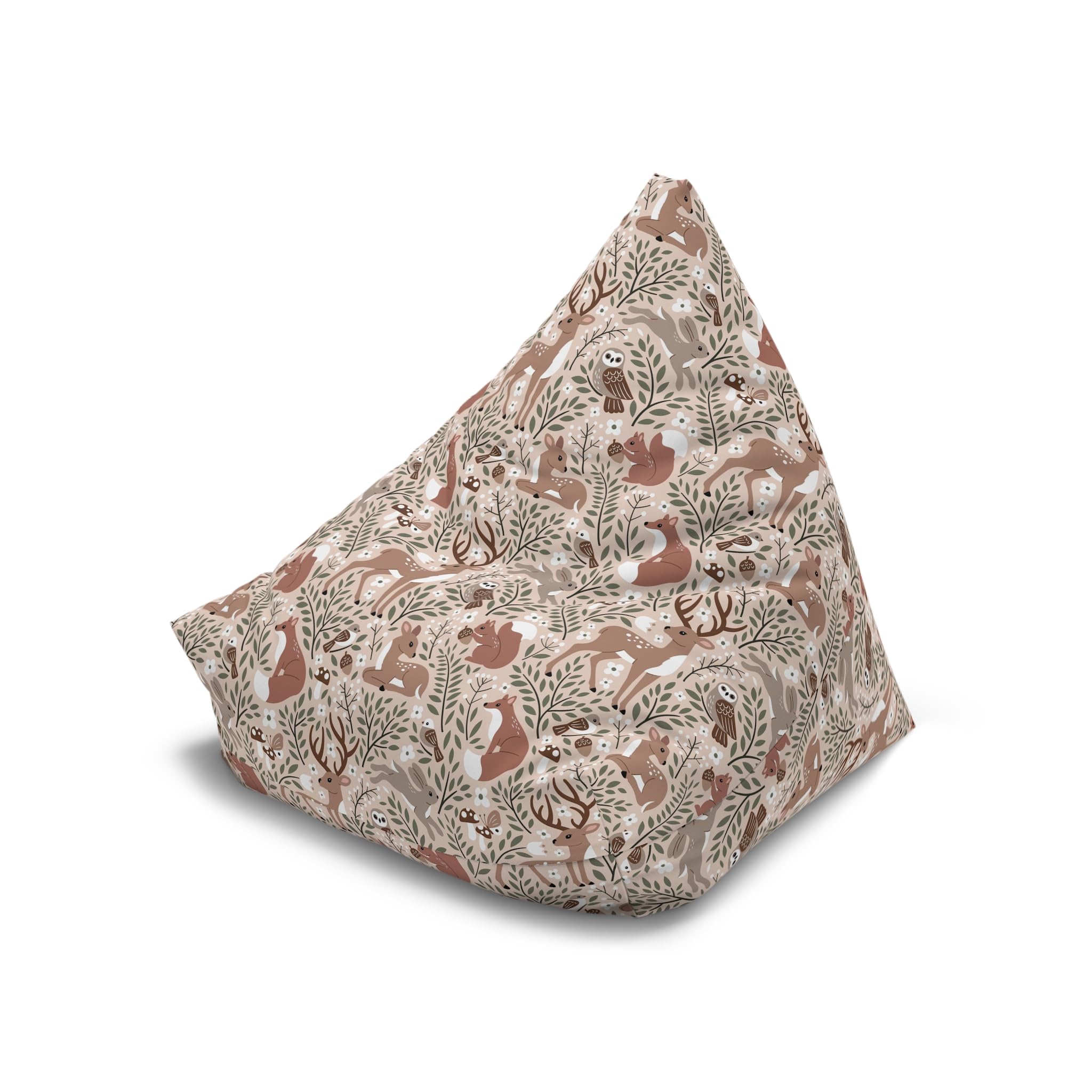 Bean Bag Chair Cover, Woodland Animals, Forest Nursery Decor, Kids Room Furniture, Animal Print Slipcover