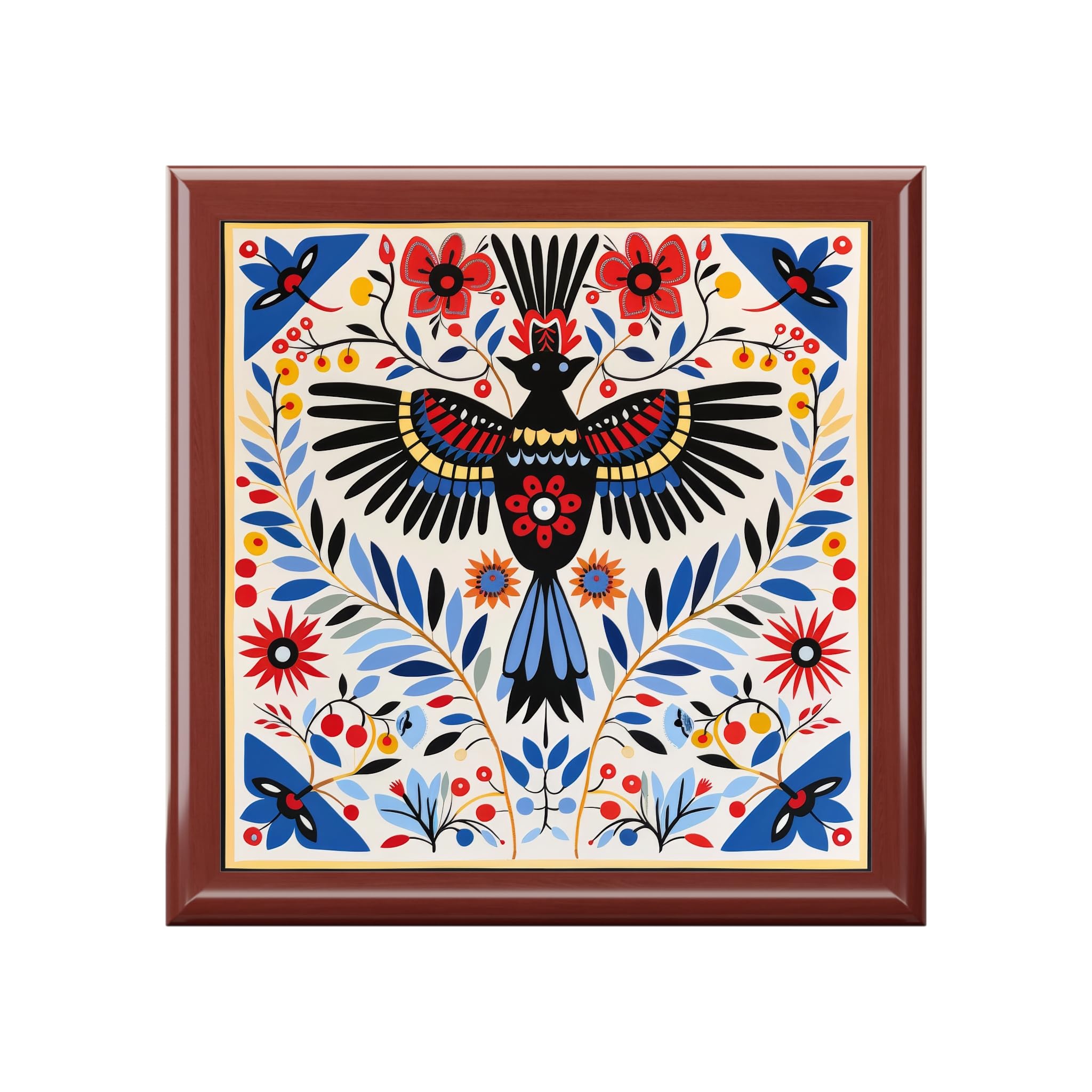 Jewelry Box, Norwegian Folk Art Design, Decorative Storage Box, Keepsake Organizer, Wood Box