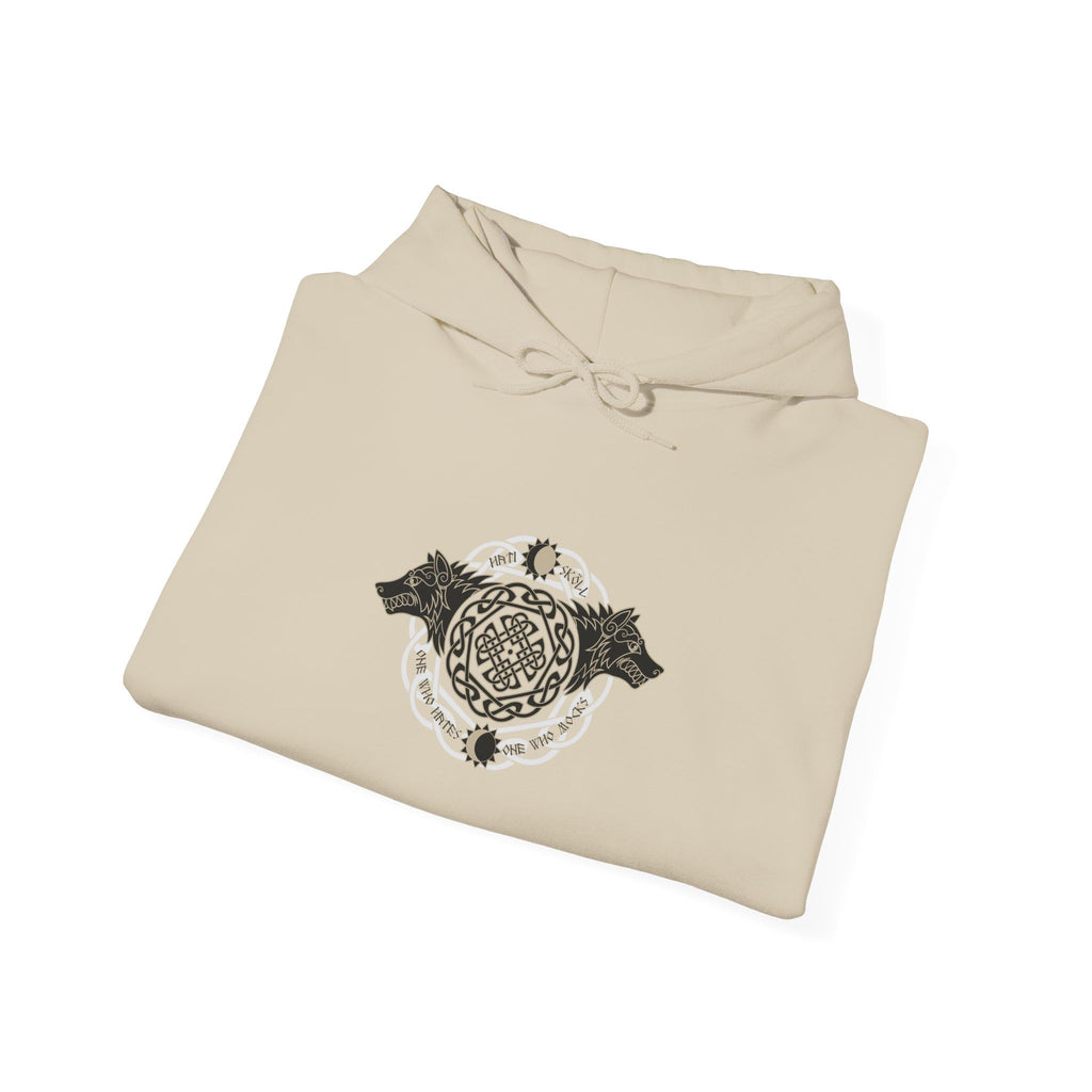 Celtic Wolf Hoodie, Norse Runes Sweatshirt, Viking Symbol Pullover, Mythical Animal Jumper, Wiccan Hoddie