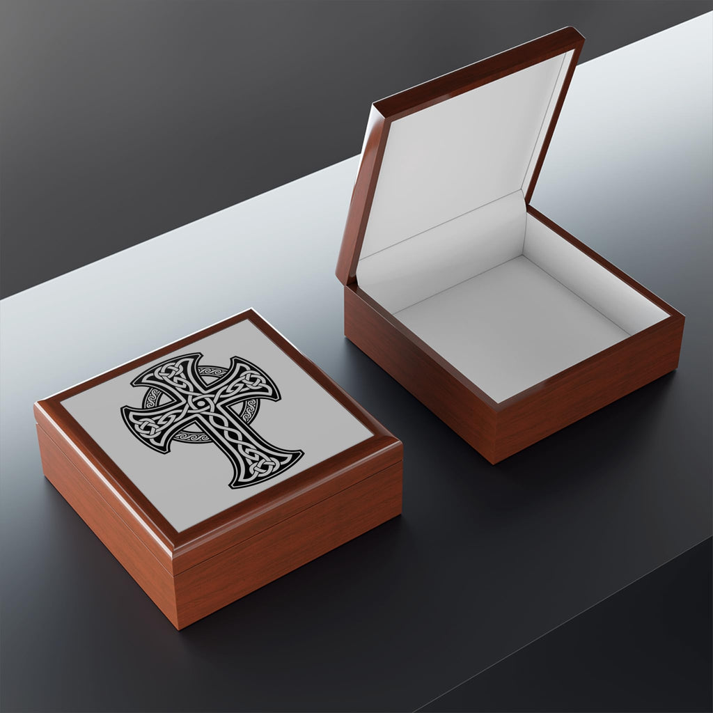Celtic Cross Jewelry Box, Elegant Gift for Him/Her, Keepsake Organizer, Wedding Courting, Special Occasions Decor