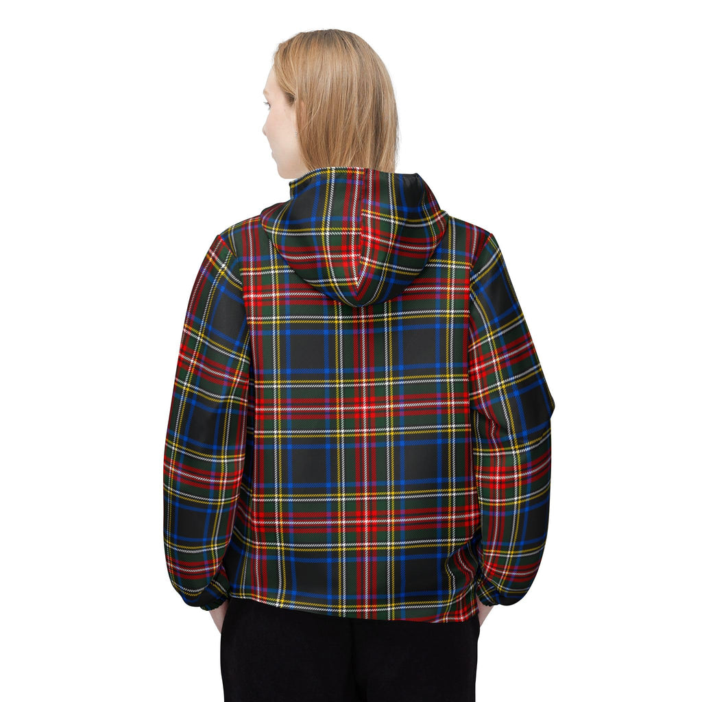 Scottish Plaid Lightweight Coat for Men and Women, Classic Style Outerwear, Zip Up Jacket