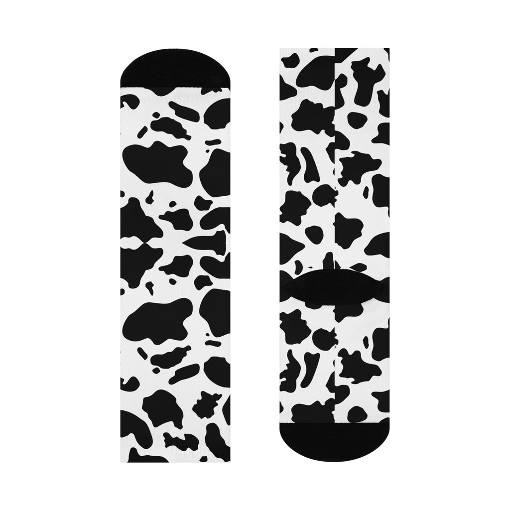 Cow Print Cushioned Crew Socks, Fun Fashion for Cozy Days, Gift for Animal Lovers