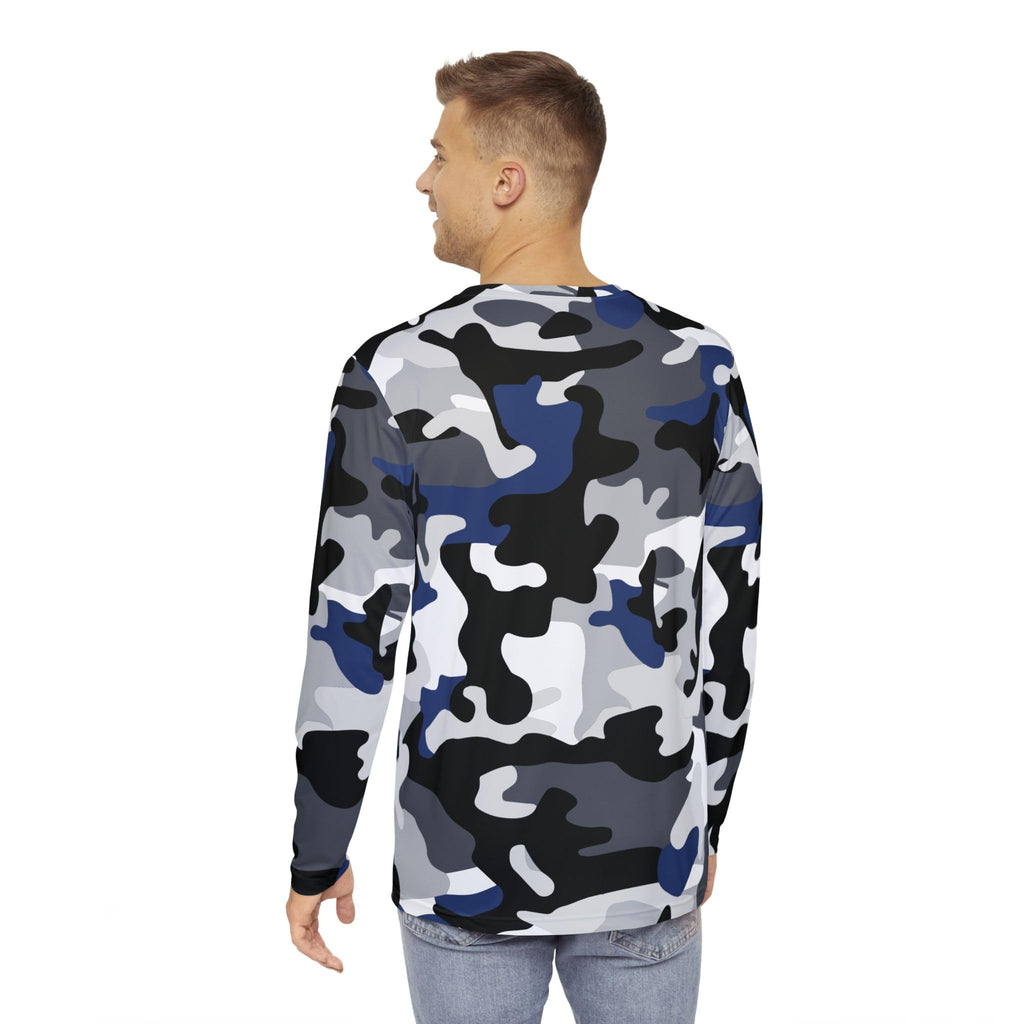 Camo Men's Long Sleeve Shirt - Casual, Outdoor, Military Style, Gift for Him, Everyday Wear, Unique Fashion