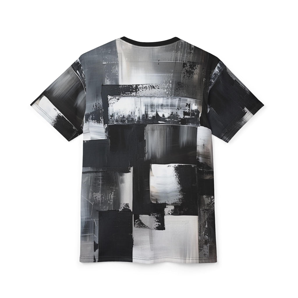 Monochrome Tee, Modern Art Design Print T-Shirt, Unisex Graphic Shirt, Minimalist Clothing, Black and White Top
