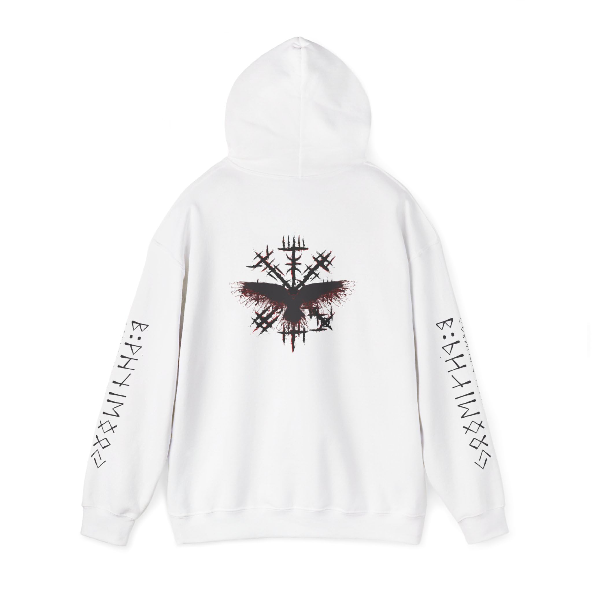 Viking Raven Hoodie, Norse Mythology Sweatshirt, Norse Myth Pullover, Unisex Raven Hooded Jumper, Heavy Blend Sweatshirt,