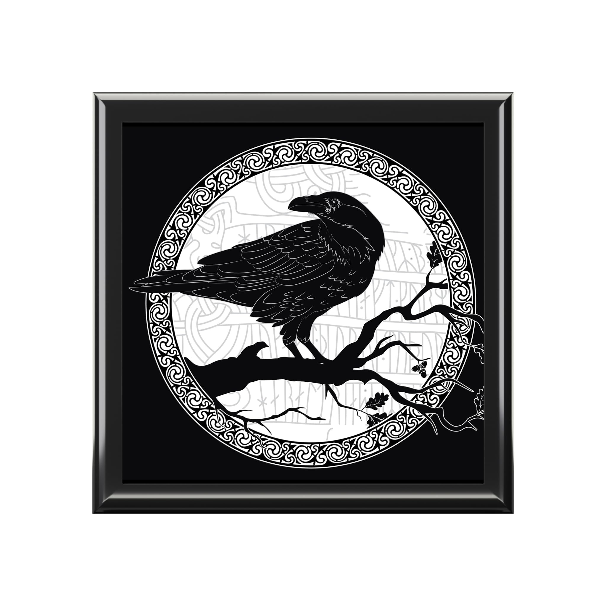 Jewelry Box, Celtic Raven Design, Gift for Her, Boho Decor, Keepsake Box